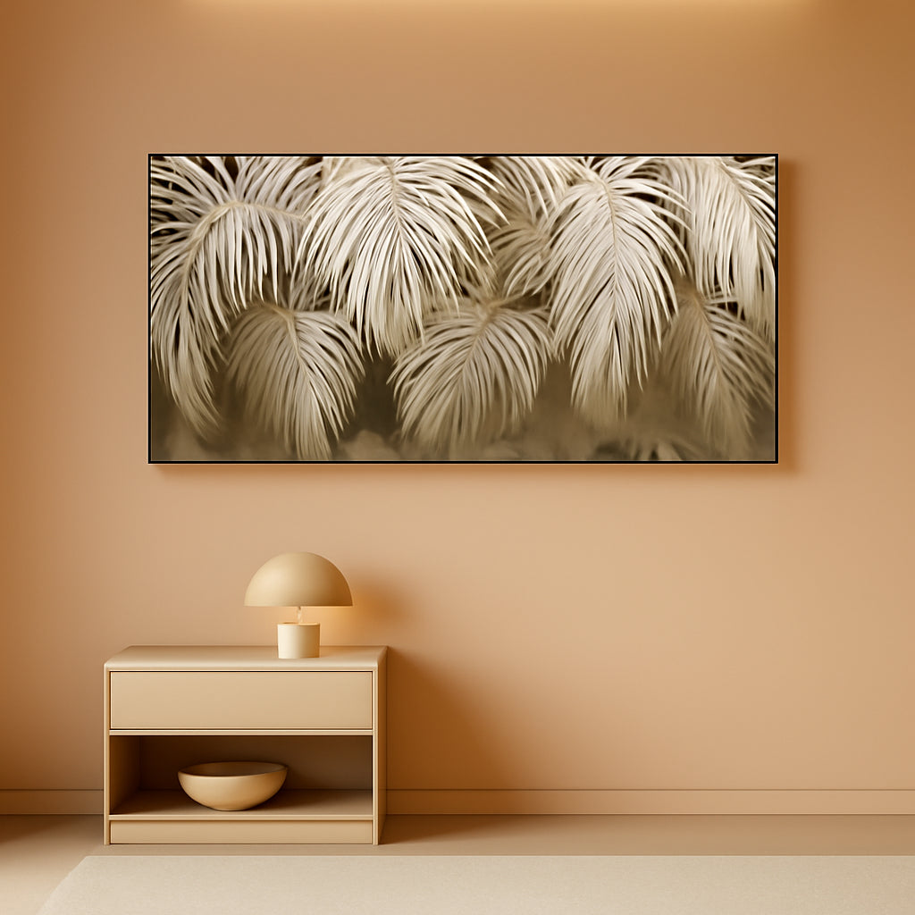 Professional Neutral Canvas Wall Art 24x48 Framed-0