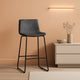 Gray Faux Leather Bar Stools Set Of 3 26 Inch Counter-0