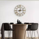 Round 24-inch Decorative Gold Metal Wall Clock Roman Numerals and Black Hands-0