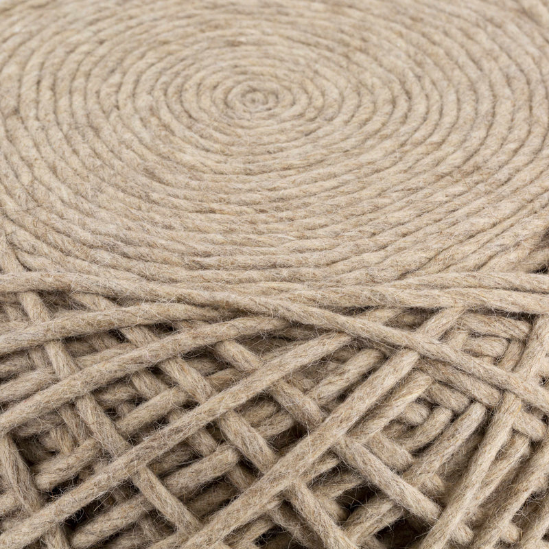 Bellingen Gray Handwoven Textured Pouf-4