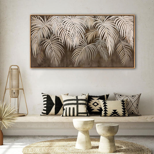 Professional Neutral Canvas Wall Art 24x48 Framed-1